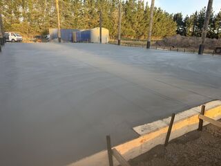 Shed floor slab foundation