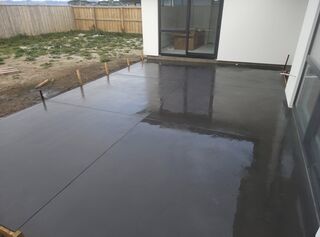 (Half shot black )concrete patio